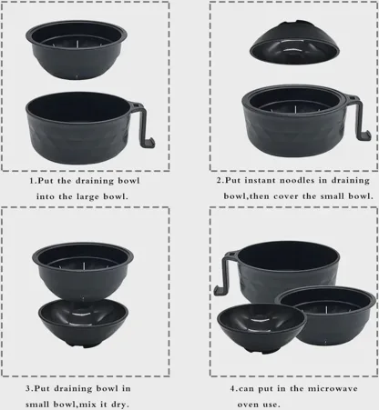 🍜 Microwave Ramen Cooker Bowl Set – Cook, Drain & Enjoy Noodles in Minutes