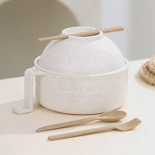 🍜 Microwave Ramen Cooker Bowl Set – Cook, Drain & Enjoy Noodles in Minutes